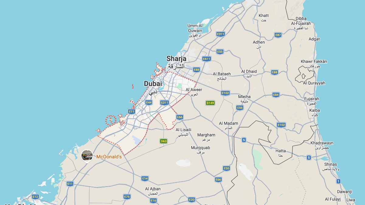 Mappa Dubai cartina