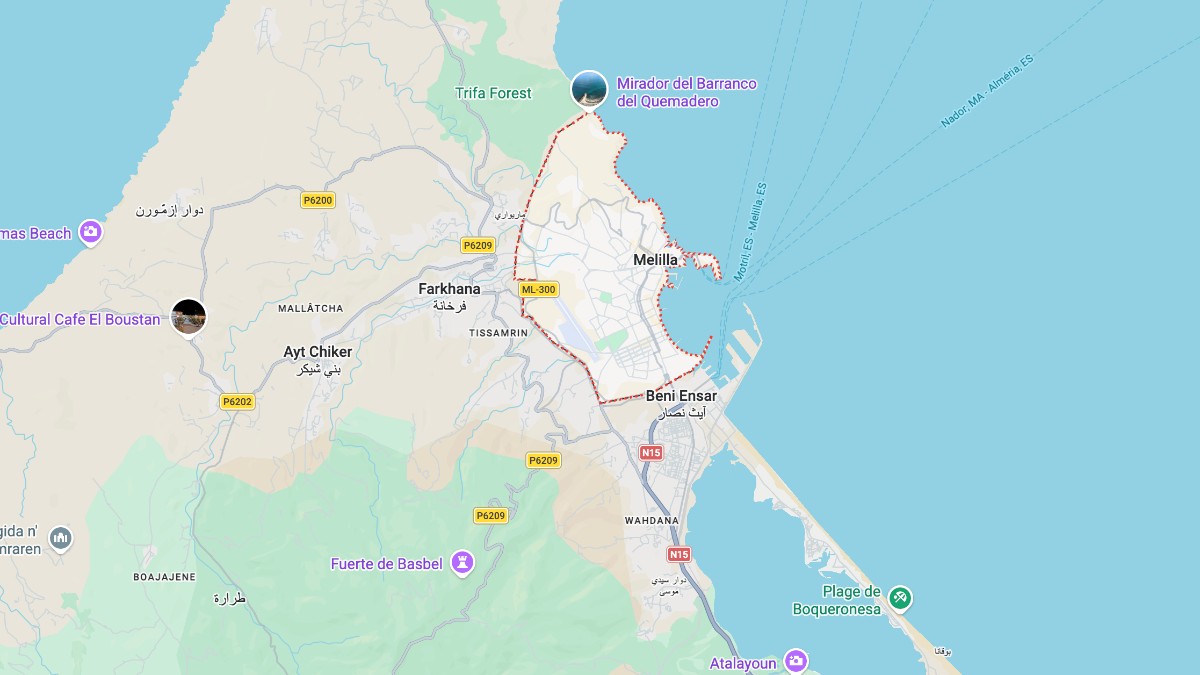 Mappa Melilla cartina geografica