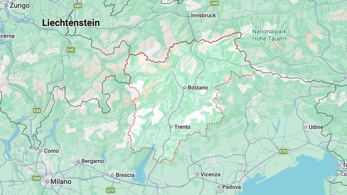 Mappa Trentino Alto Adige cartina interattiva