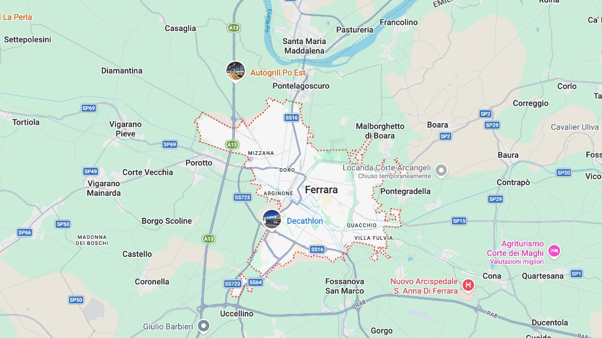 Mappa Ferrara cartina geografica
