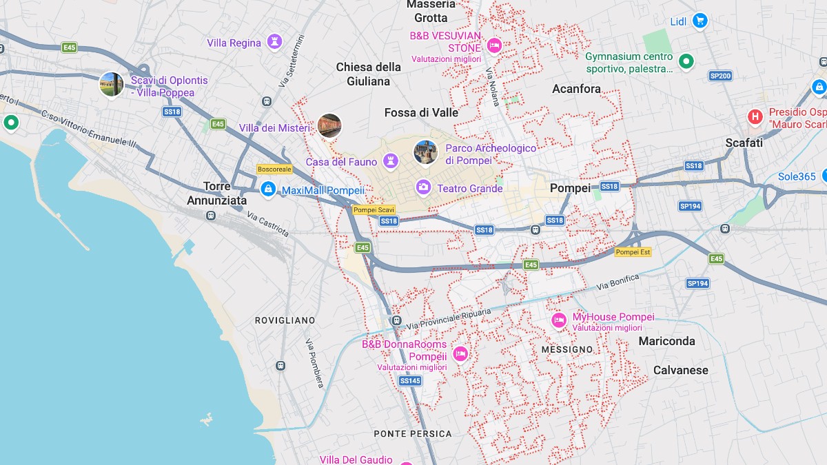 Mappa Pompei cartina geografica