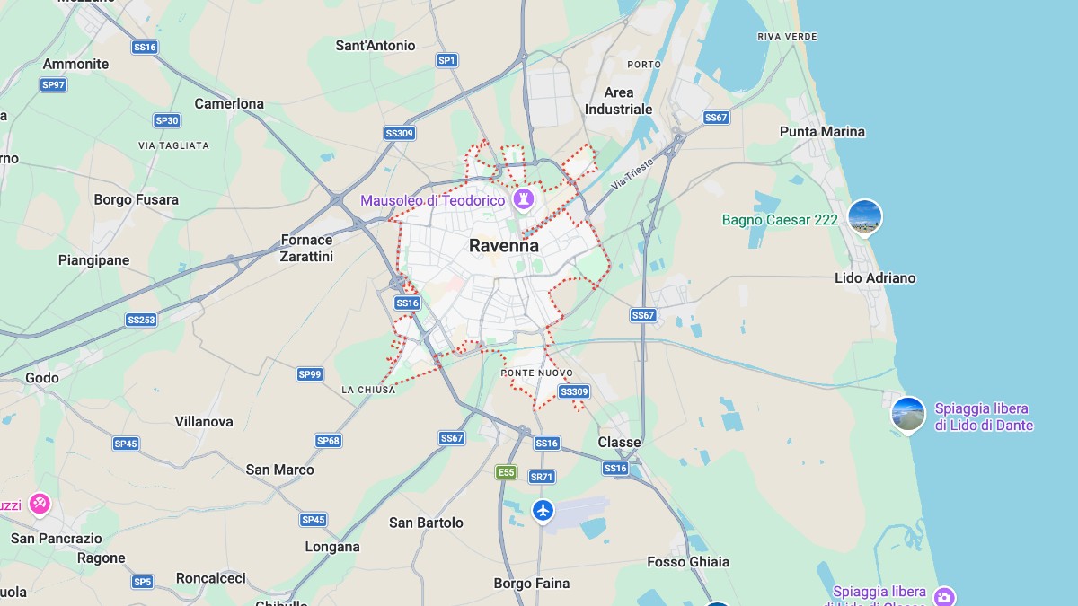 Mappa Ravenna cartina geografica