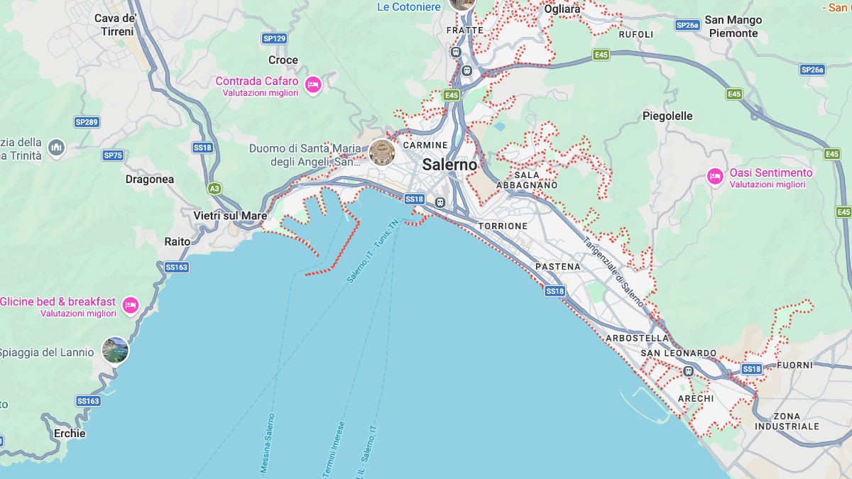 Mappa Salerno cartina geografica
