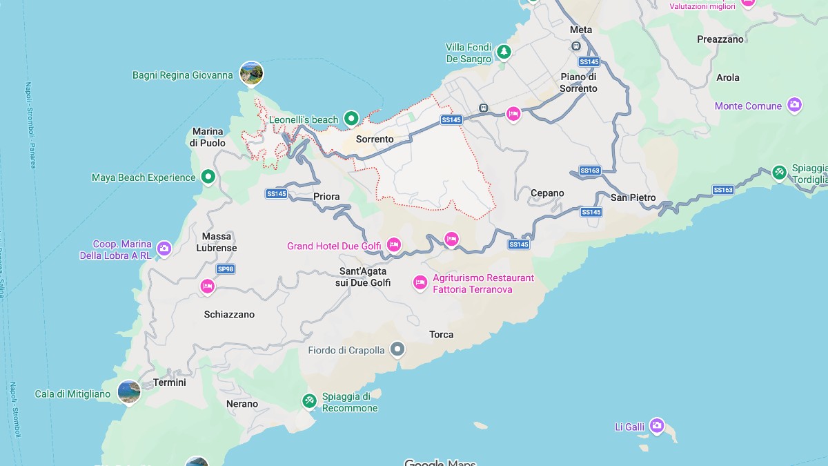 Mappa Sorrento cartina geografica