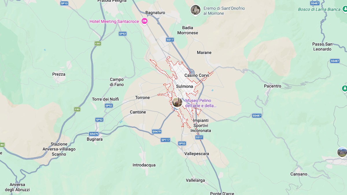 Mappa Sulmona cartina geografica